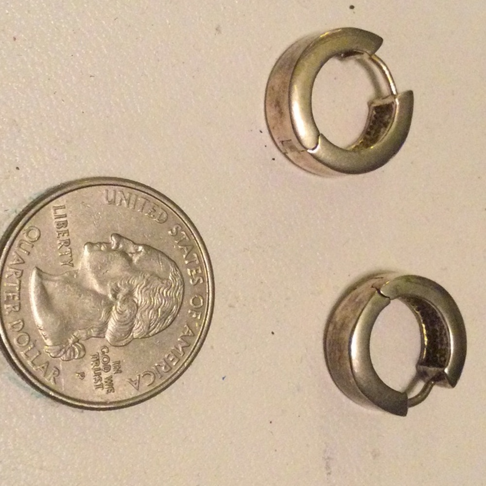 Sterling Huggie Earrings (C435) - Picture 2 of 6